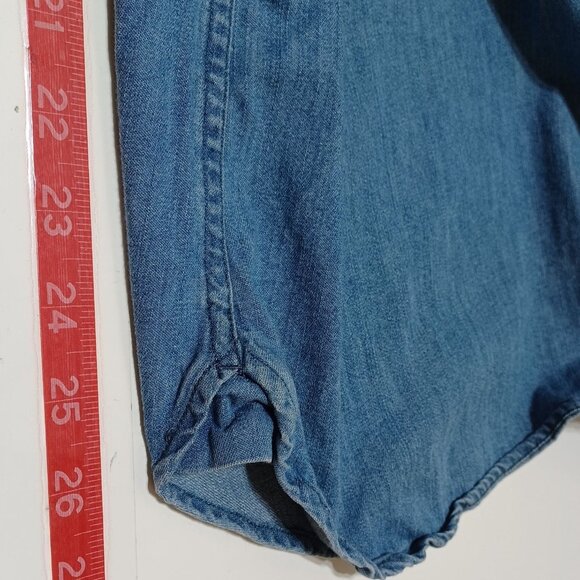 LL Bean Womens Plus Size 3X Denim Chambray Long Sleeve Shirt Heritage Americana - Picture 8 of 9